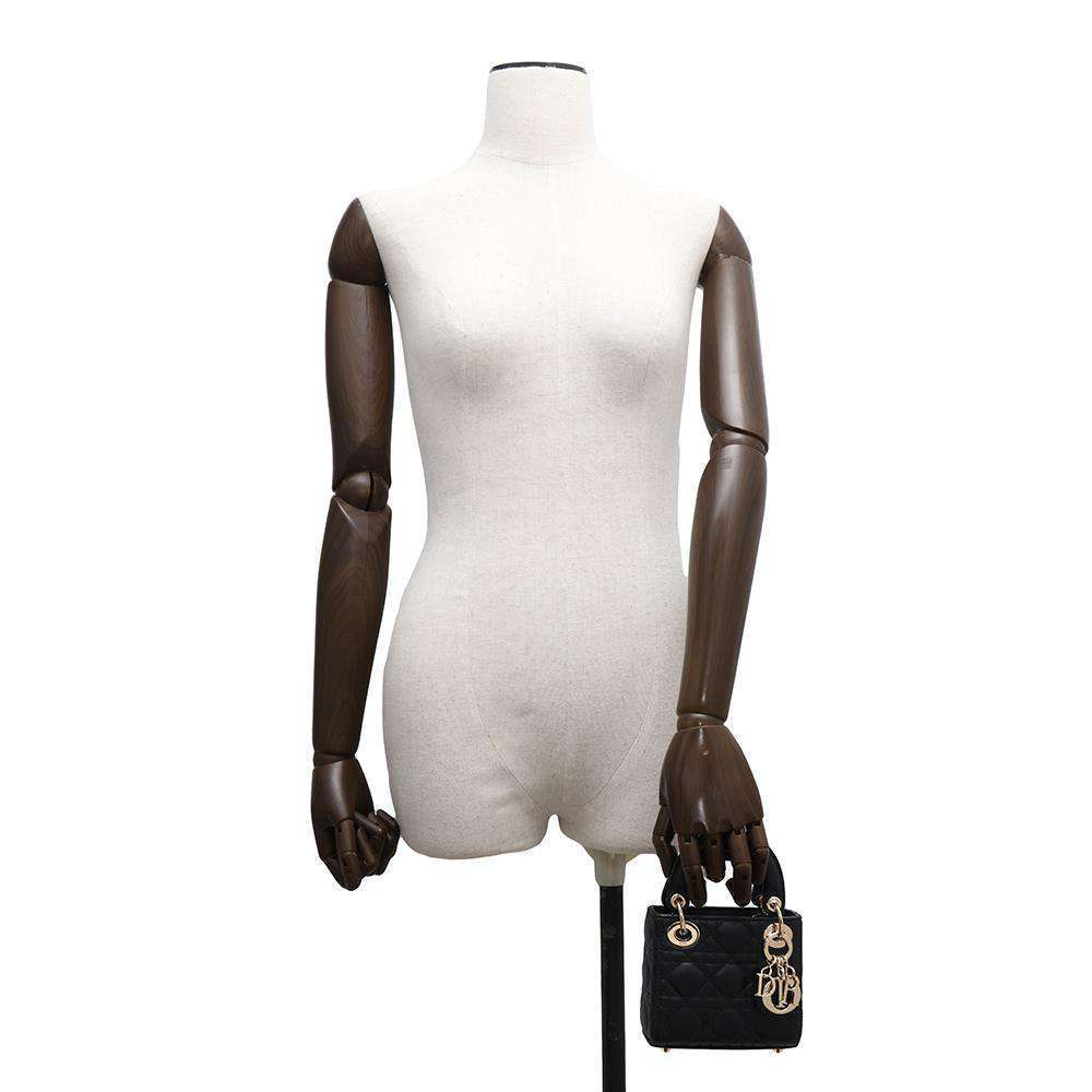 Christian Dior Lady Dior Cannage Micro Lambskin Handbag Black - Picture 5 of 9
